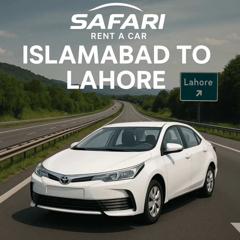 rent a car islamabad to lahore