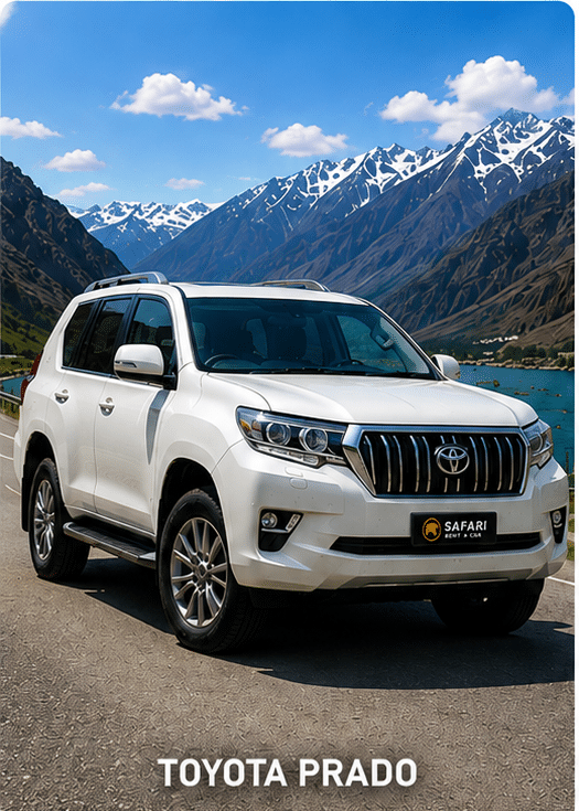 Toyota Prado travelling on Karakoram Highway towards Hunza Valley